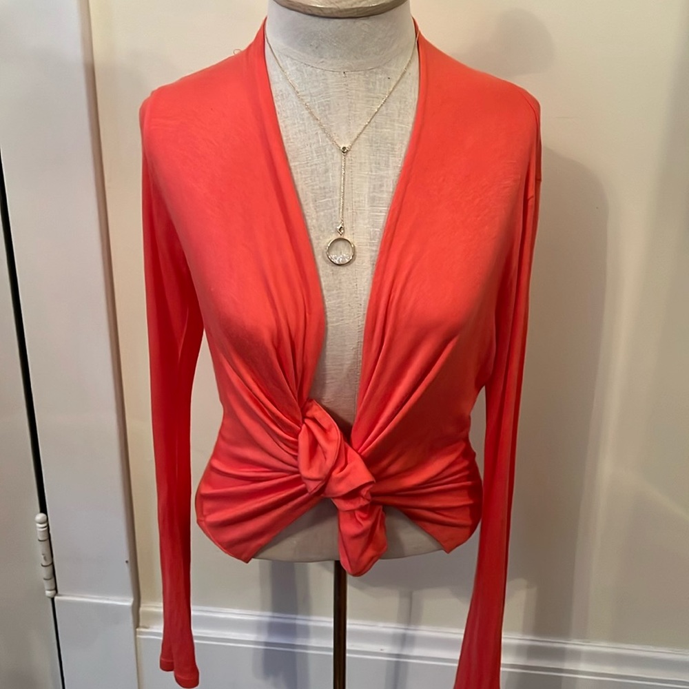 Soft stretchy jersey type  knit open front Sweater